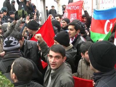 Акция протеста азербайджанцев. Фото: Новости-Азербайджан