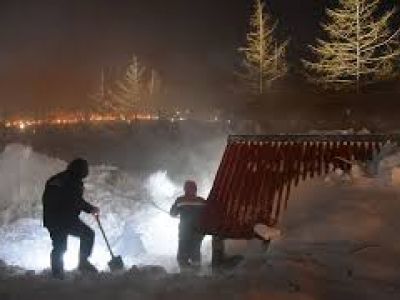 Поисково-спасательные работы на месте схода лавины в Норильске Фото: Денис Кожевников/ТАСС